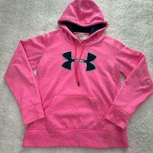 Under Armour Vibrant Pink Big Logo Hoodie - Size Medium